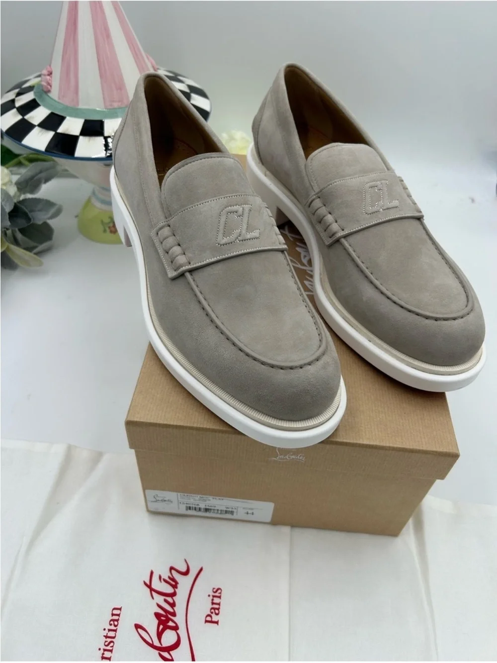 Men’s Christian Louboutin URBINO myogram suede loafer size 44 made in Italy
